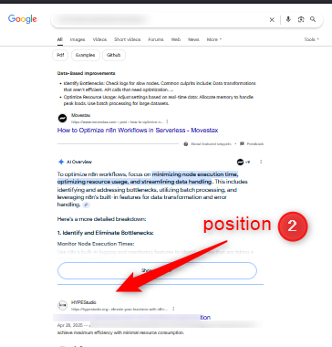 Article Hero position #2 on Google